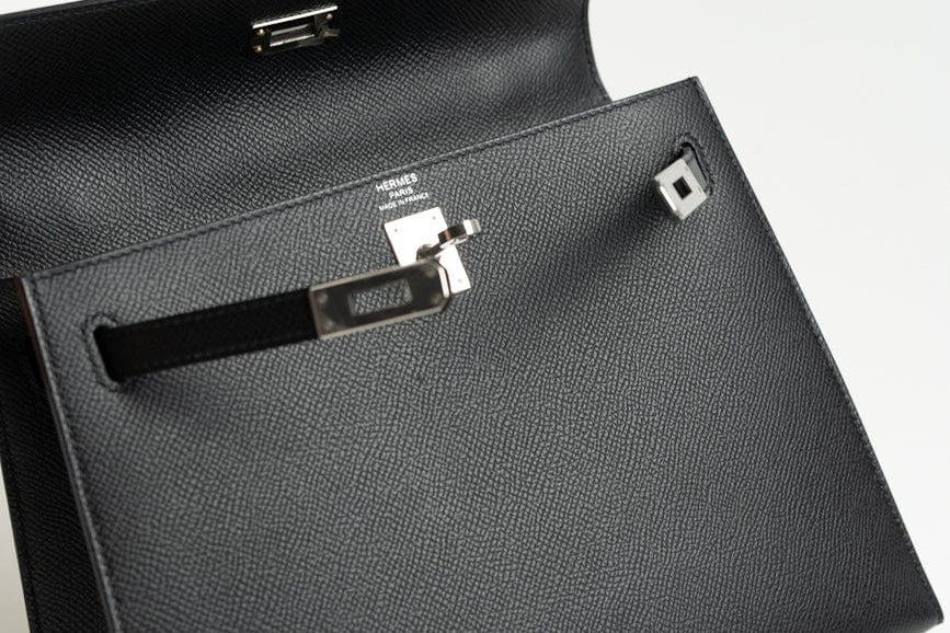 Hermes Handbag Hermes Kelly Sellier 25 Bleu Indigo Veau Epsom Leather Palladium Plated 2020 Y -Knockoff
