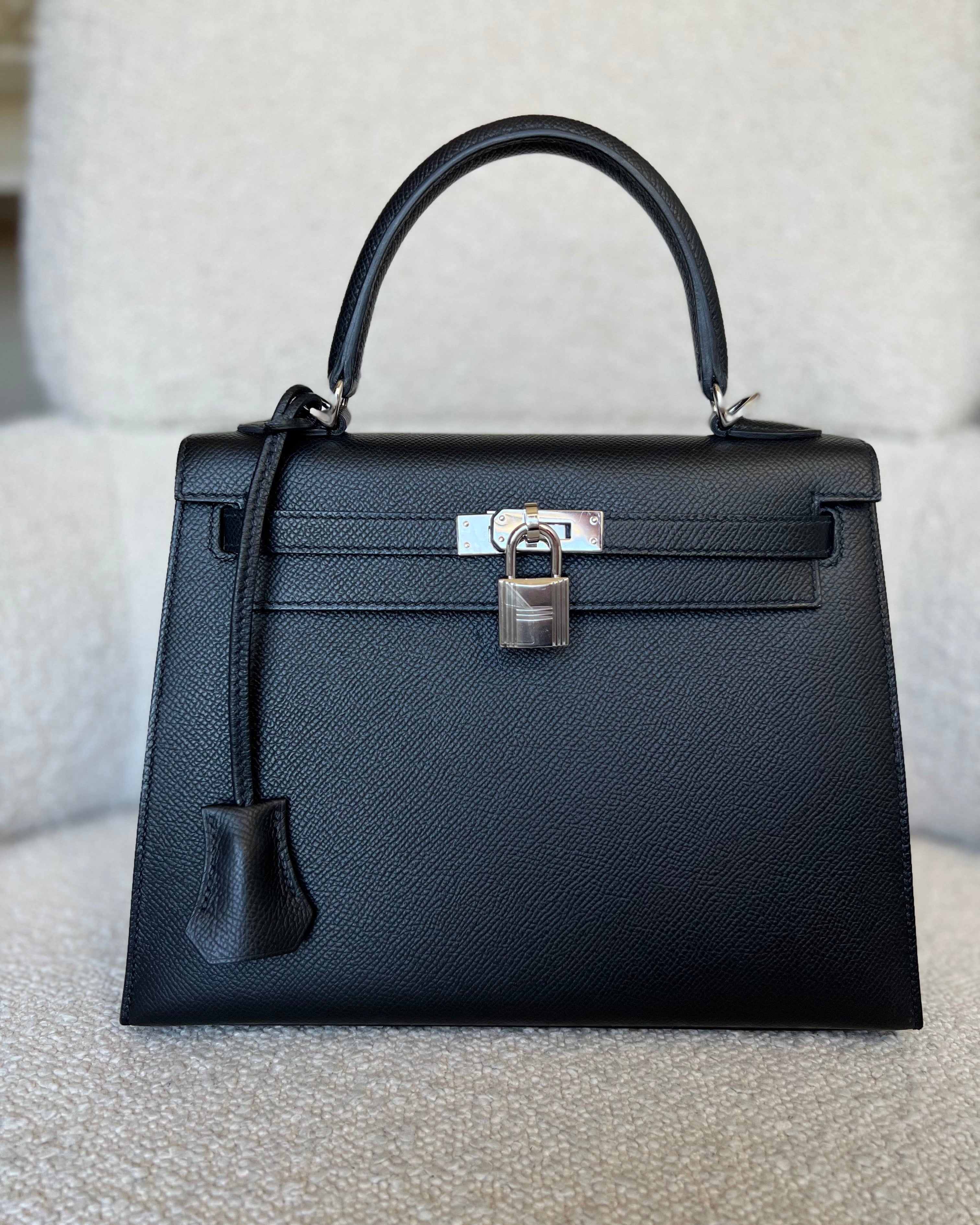 Hermes Handbag Hermes Kelly Sellier 25 Bleu Indigo Veau Epsom Leather Palladium Plated 2020 Y -Knockoff
