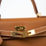 Hermes Handbag Hermes Kelly Sellier 28 Veau Epsom Leather Gold with Gold Plated Hardware 2022 Z -Knockoff
