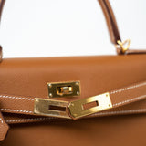 Hermes Handbag Hermes Kelly Sellier 28 Veau Epsom Leather Gold with Gold Plated Hardware 2022 Z -Knockoff
