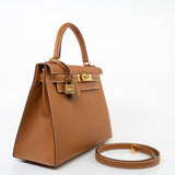 Hermes Handbag Hermes Kelly Sellier 28 Veau Epsom Leather Gold with Gold Plated Hardware 2022 Z -Knockoff
