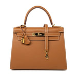 Hermes Handbag Hermes Kelly Sellier 28 Veau Epsom Leather Gold with Gold Plated Hardware 2022 Z -Knockoff
