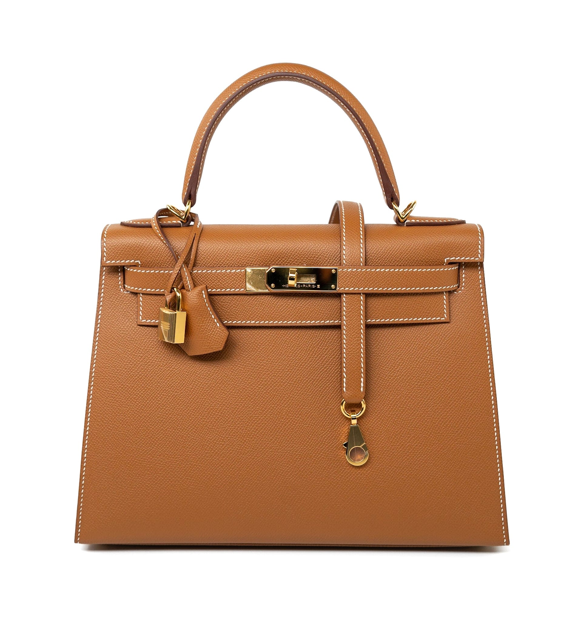 Hermes Handbag Hermes Kelly Sellier 28 Veau Epsom Leather Gold with Gold Plated Hardware 2022 Z -Knockoff
