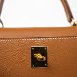 Hermes Handbag Hermes Kelly Sellier 28 Veau Epsom Leather Gold with Gold Plated Hardware 2022 Z -Knockoff
