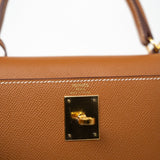 Hermes Handbag Hermes Kelly Sellier 28 Veau Epsom Leather Gold with Gold Plated Hardware 2022 Z -Knockoff
