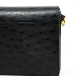 Hermes Handbag Hermès  Mini Roulis Black Ostrich Leather Gold Hardware -Knockoff
