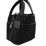 Hermes Handbag Hermès Picotin Cargo 18 Black Swift and Toile Canvas Palladium Hardware -Knockoff
