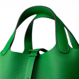 Hermes Handbag Hermes Picotin Lock PM So Green Bamboo Clemence -Knockoff
