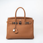 Hermes Handbag Installment of Birkin 30 Gold Veau Togo Leather Palladium Plated Hardware R -Knockoff
