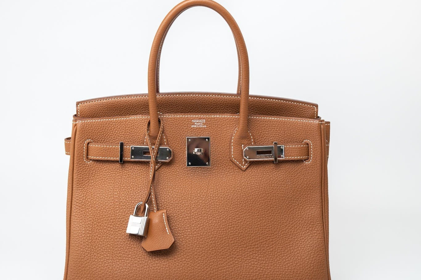 Hermes Handbag Installment of Birkin 30 Gold Veau Togo Leather Palladium Plated Hardware R -Knockoff
