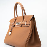 Hermes Handbag Installment of Birkin 30 Gold Veau Togo Leather Palladium Plated Hardware R -Knockoff
