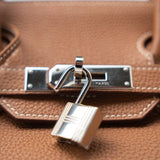 Hermes Handbag Installment of Birkin 30 Gold Veau Togo Leather Palladium Plated Hardware R -Knockoff
