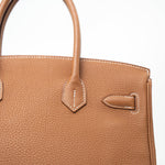 Hermes Handbag Installment of Birkin 30 Gold Veau Togo Leather Palladium Plated Hardware R -Knockoff
