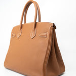 Hermes Handbag Installment of Birkin 30 Gold Veau Togo Leather Palladium Plated Hardware R -Knockoff
