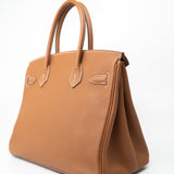 Hermes Handbag Installment of Birkin 30 Gold Veau Togo Leather Palladium Plated Hardware R -Knockoff
