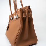 Hermes Handbag Installment of Birkin 30 Gold Veau Togo Leather Palladium Plated Hardware R -Knockoff
