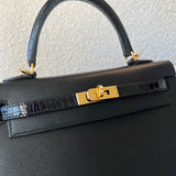 Hermes Handbag Kelly 25 Veau Madame Leather Shiny Niloticus Crocodile Skin Gold Plated -Knockoff
