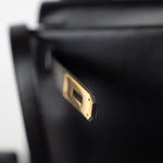 Hermes Handbag Kelly 28 Black Box Calfskin Leather Gold Hardware -Knockoff
