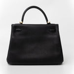 Hermes Handbag Kelly 28 Black Veau Togo Leather Gold Plated C Stamp -Knockoff
