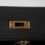 Hermes Handbag Kelly 28 Black Veau Togo Leather Gold Plated C Stamp -Knockoff
