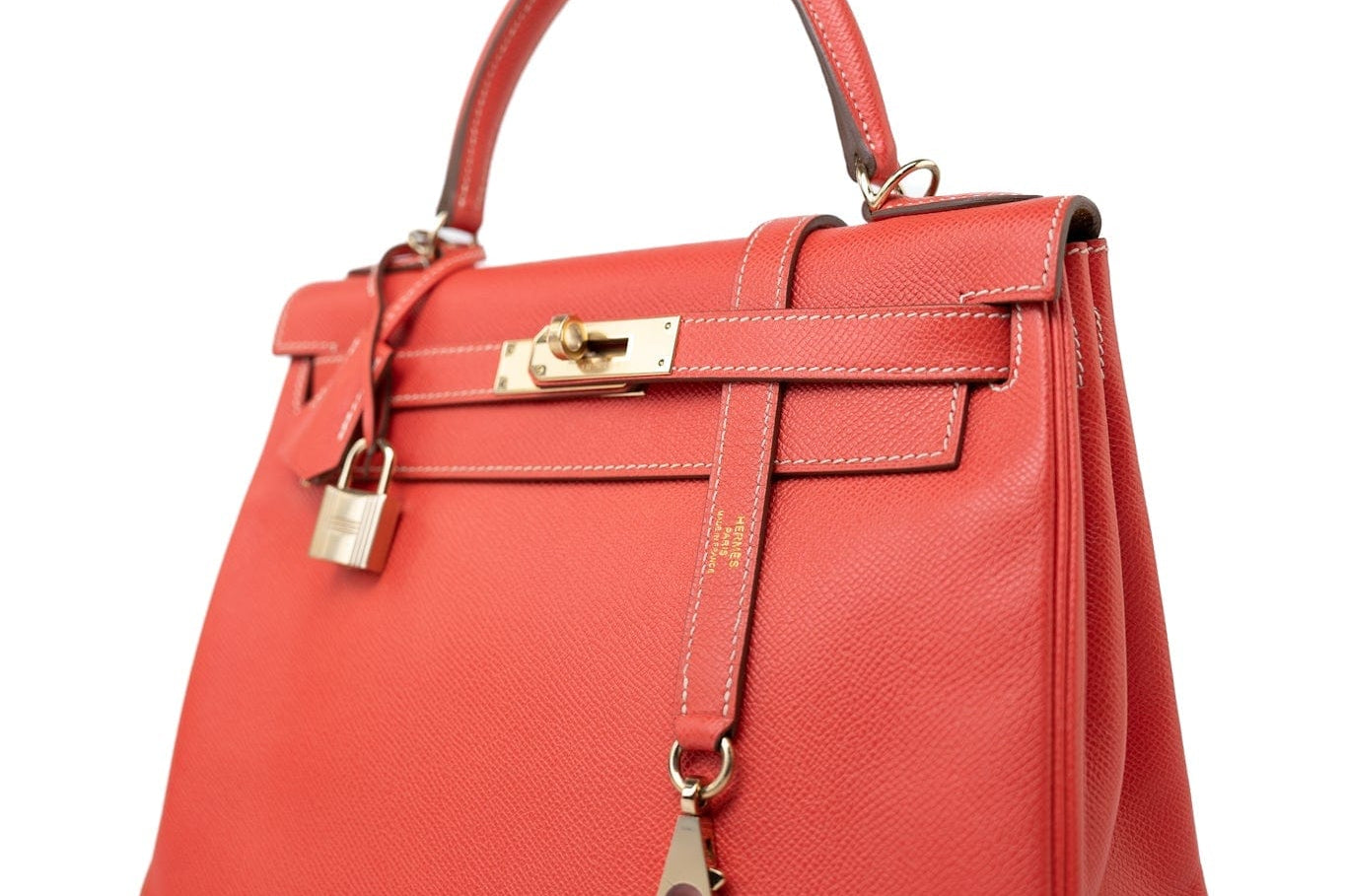 Hermes Handbag Kelly 28 Rose Jaipur Veau Epsom Leather Permabrass Hardware P Stamp -Knockoff
