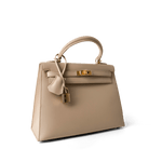 Hermes Handbag Kelly / Beige Kelly 25 Beige Box Calfskin Leather Gold Plated Hardware E Square Stamp -Knockoff
