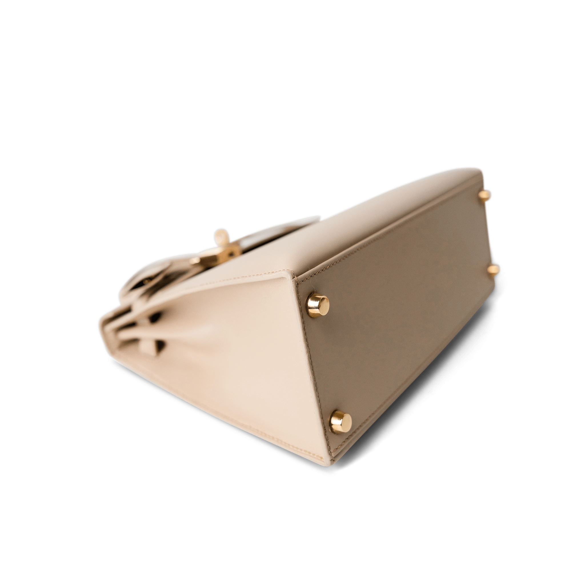 Hermes Handbag Kelly / Beige Kelly 25 Beige Box Calfskin Leather Gold Plated Hardware E Square Stamp -Knockoff
