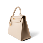 Hermes Handbag Kelly / Beige Kelly 25 Beige Box Calfskin Leather Gold Plated Hardware E Square Stamp -Knockoff
