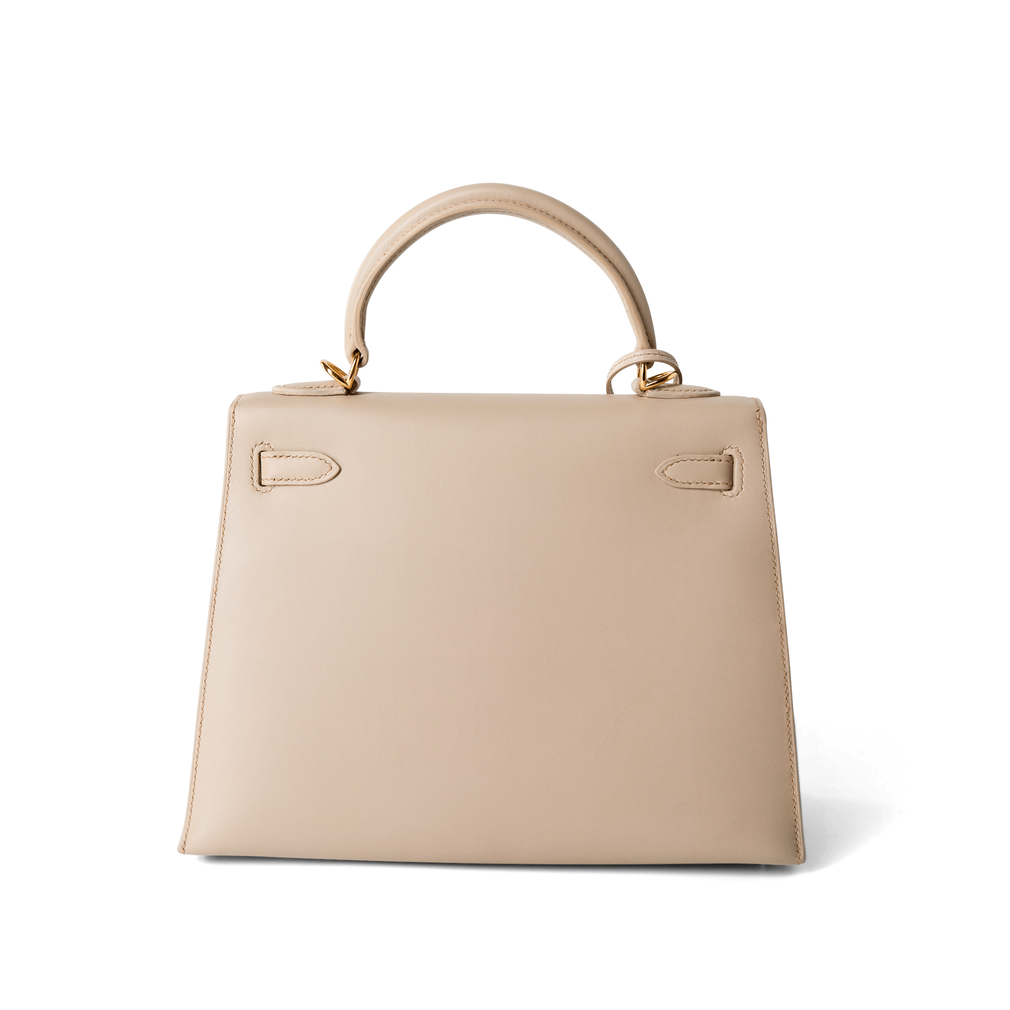 Hermes Handbag Kelly / Beige Kelly 25 Beige Box Calfskin Leather Gold Plated Hardware E Square Stamp -Knockoff
