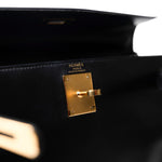 Hermes Handbag Kelly / Black Kelly 28 Black Box Calfskin Gold Plated V Stamp -Knockoff
