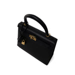 Hermes Handbag Kelly / Black Kelly Sellier 25 Black Veau Epsom Leather Gold Plated Hardware C Stamp -Knockoff
