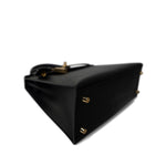 Hermes Handbag Kelly / Black Kelly Sellier 25 Black Veau Epsom Leather Gold Plated Hardware C Stamp -Knockoff
