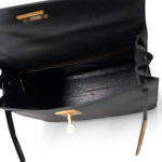 Hermes Handbag Kelly / Black Kelly Sellier 28 Black Ardennes Gold Plated A Square Stamp -Knockoff
