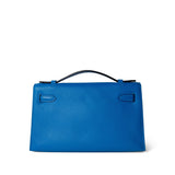 Hermes Handbag Kelly / Blue Kelly Pochette Swift Blue Zanzibar Palladium Hardware D stamp -Knockoff
