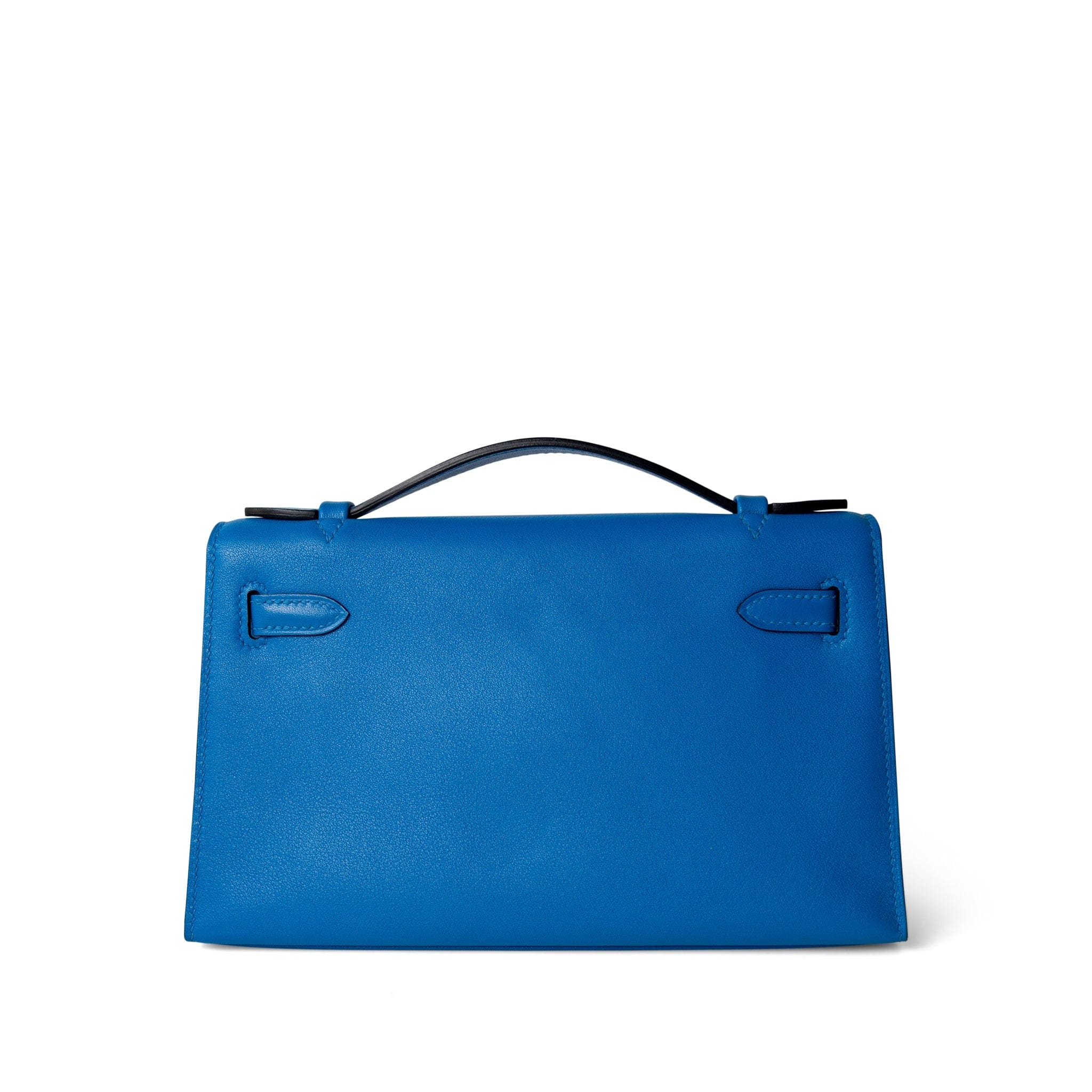 Hermes Handbag Kelly / Blue Kelly Pochette Swift Blue Zanzibar Palladium Hardware D stamp -Knockoff
