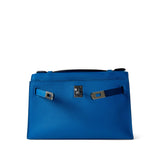 Hermes Handbag Kelly / Blue Kelly Pochette Swift Blue Zanzibar Palladium Hardware D stamp -Knockoff
