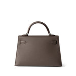 Hermes Handbag Kelly / Grey Hermes Kelly Mini II Etain (greige) Veau Epsom Leather Palladium plated Y Stamp -Knockoff
