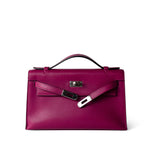 Hermes Handbag Kelly Kelly Pochette Rose Pourpre Swift Palladium Plated Hardware C Stamp -Knockoff
