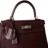 Hermes Handbag Kelly / Red Kelly 25 Retourne Rouge H Chèvre Palladium Plated I Square Stamp -Knockoff
