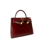 Hermes Handbag Kelly / Red Kelly 28 Rouge Box Calfskin Gold Plated V Stamp -Knockoff
