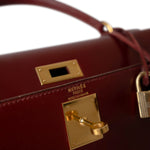 Hermes Handbag Kelly / Red Kelly 28 Rouge Box Calfskin Gold Plated V Stamp -Knockoff
