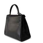 Hermes Handbag Kelly Retourne Black Box Calfskin Gold Plated Y Stamp -Knockoff
