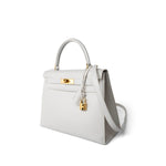 Hermes Handbag Kelly / White Kelly Sellier 28 White Veau Graine Gold Plated W Circle Stamp -Knockoff
