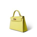 Hermes Handbag Lime Mini Kelly Sellier Lime Epsom Gold Plated Y Stamp -Knockoff
