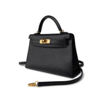 Hermes Handbag Mini Kelly 20 Sellier Black Veau Epsom Gold Plated Hardware D Stamp -Knockoff
