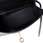 Hermes Handbag Mini Kelly 20 Sellier Black Veau Epsom Gold Plated Hardware D Stamp -Knockoff
