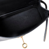 Hermes Handbag Mini Kelly 20 Sellier Black Veau Epsom Gold Plated Hardware D Stamp -Knockoff
