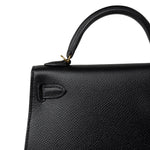 Hermes Handbag Mini Kelly 20 Sellier Black Veau Epsom Gold Plated Hardware D Stamp -Knockoff
