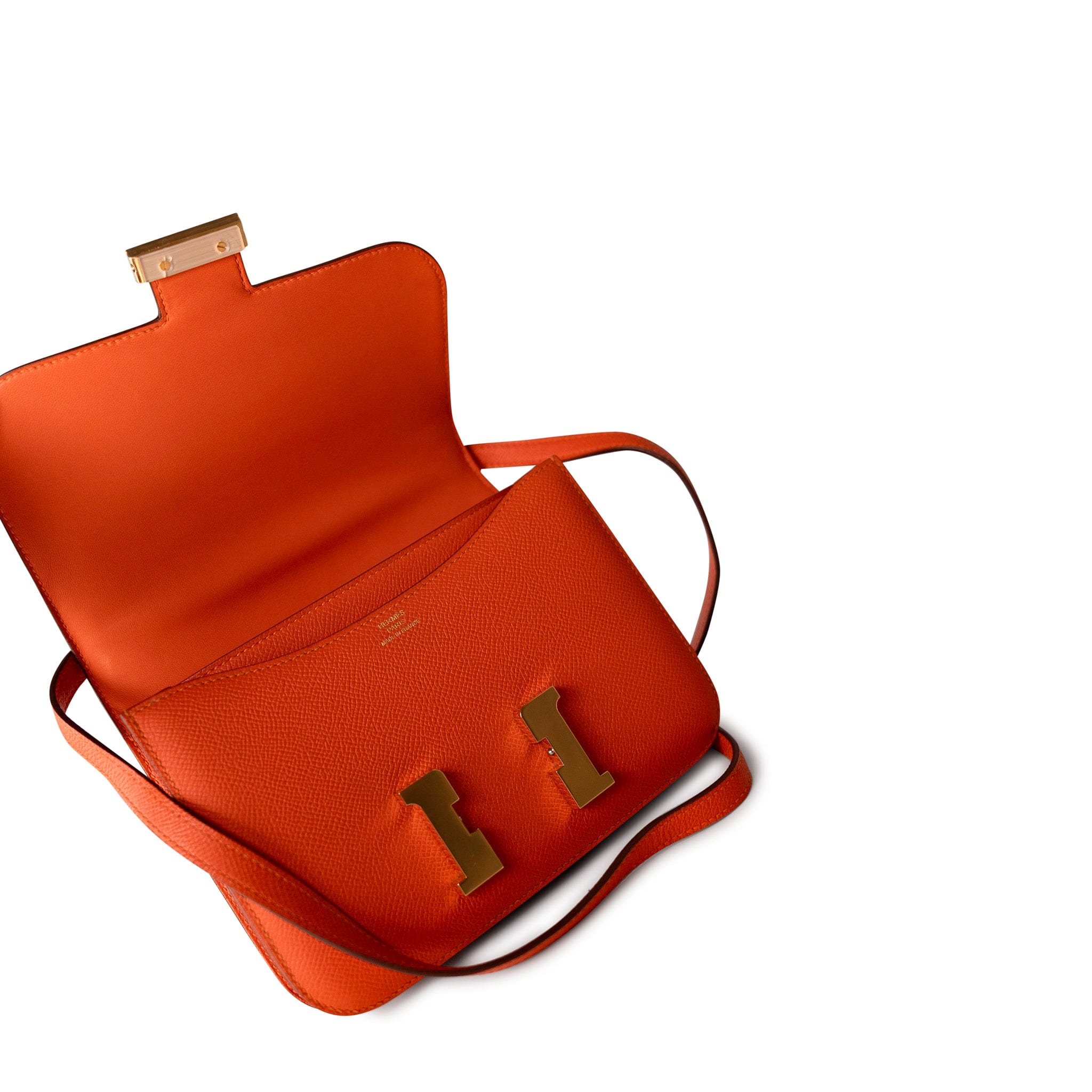 Hermes Handbag Orange / 18 / Epsom Orange Feu Constance 18 Veau Epsom Leather Gold Plated Hardware X Stamp -Knockoff
