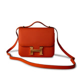 Hermes Handbag Orange / 18 / Epsom Orange Feu Constance 18 Veau Epsom Leather Gold Plated Hardware X Stamp -Knockoff
